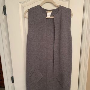 Long gray sweater vest